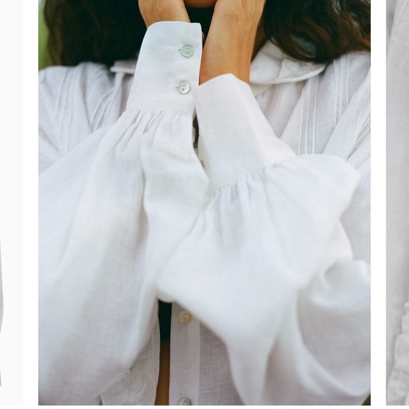 ArkiTaip Joanna Linen Blouse – Artisan White – Size S - Picture 5 of 13